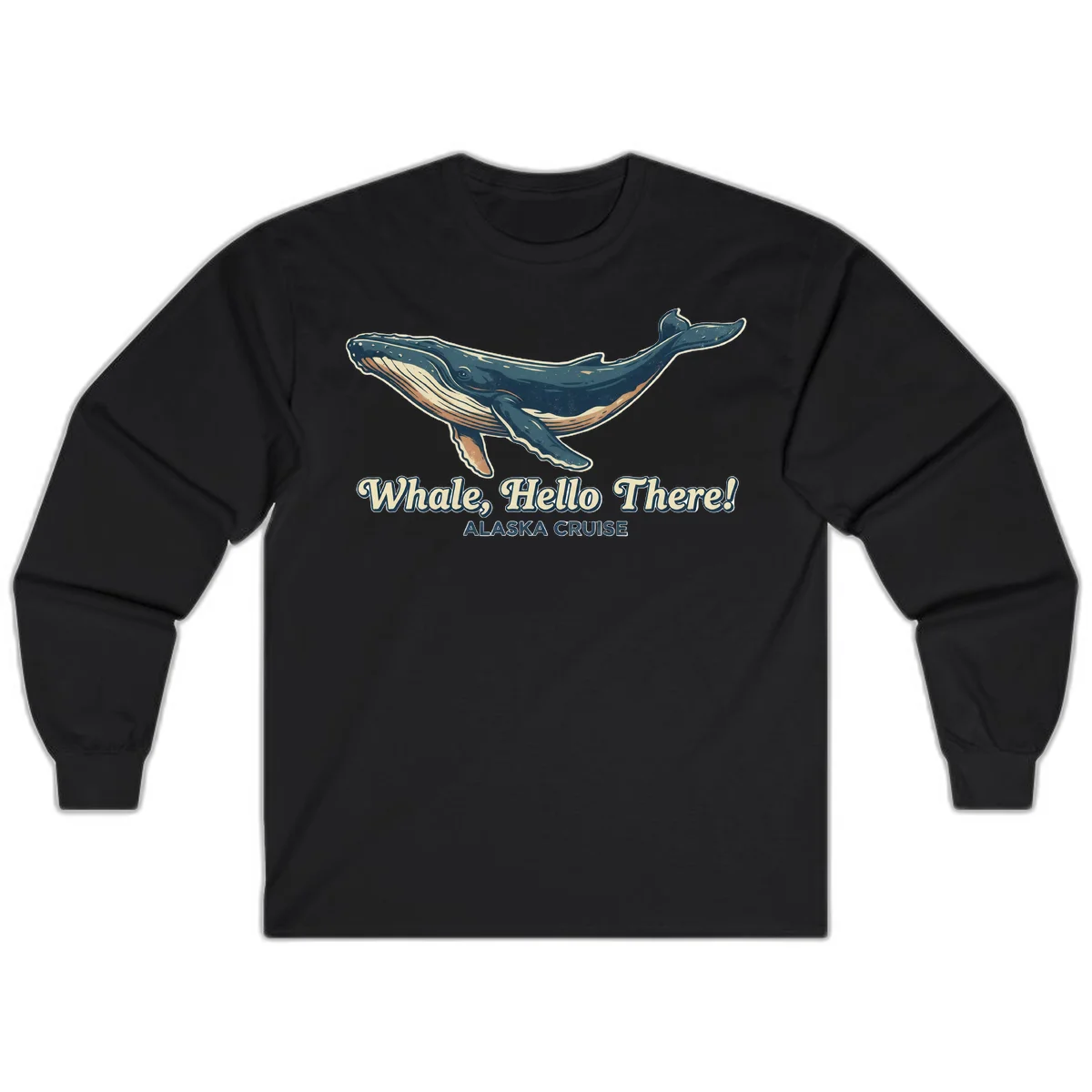 A01 Whale Hello Cruise Long Sleeve in Black