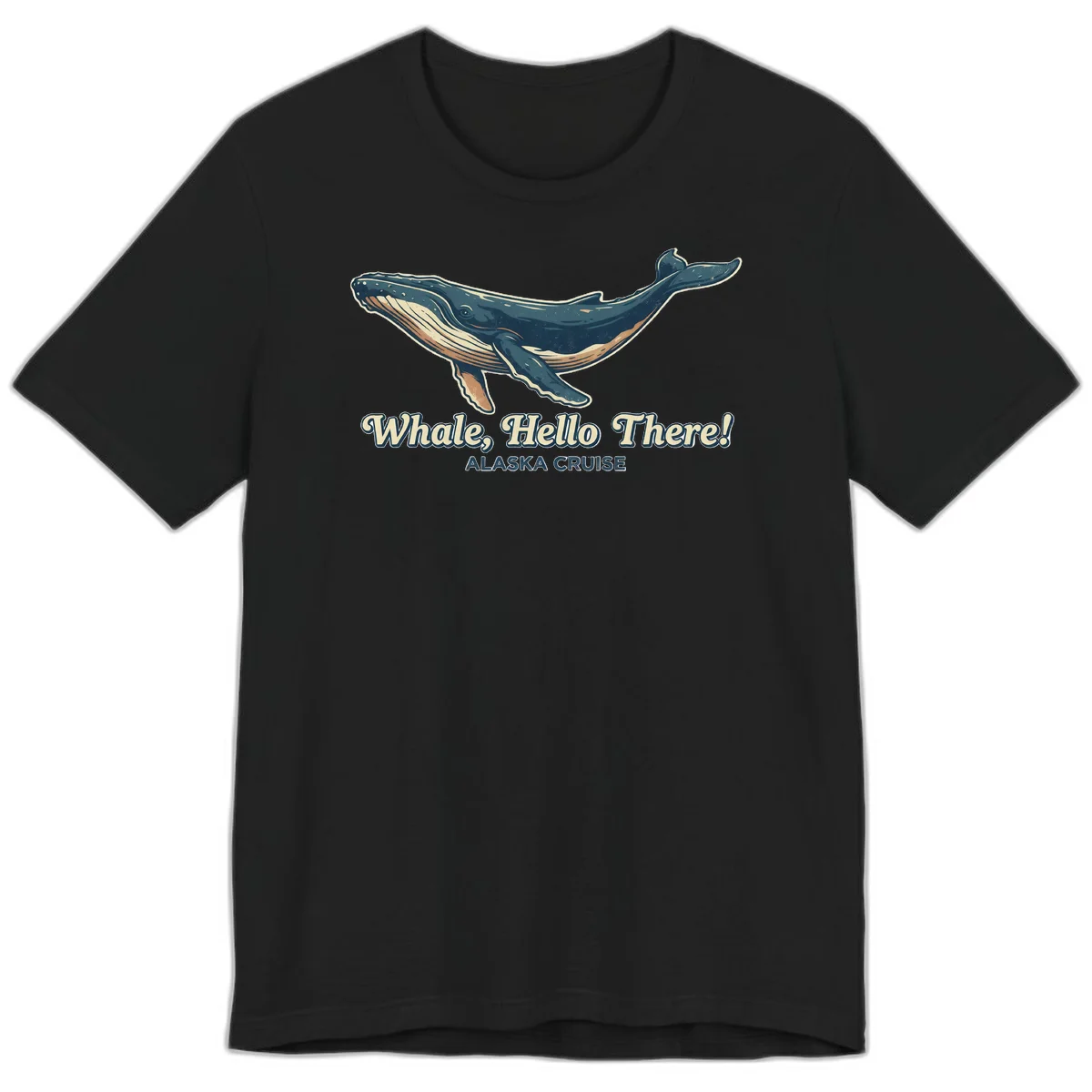 A01 Whale Hello Cruise Premium Tee in Black