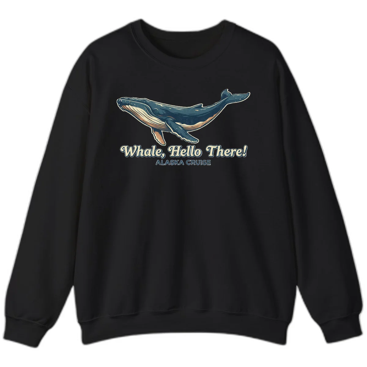 A01 Whale Hello Cruise Sweatshirt in Black
