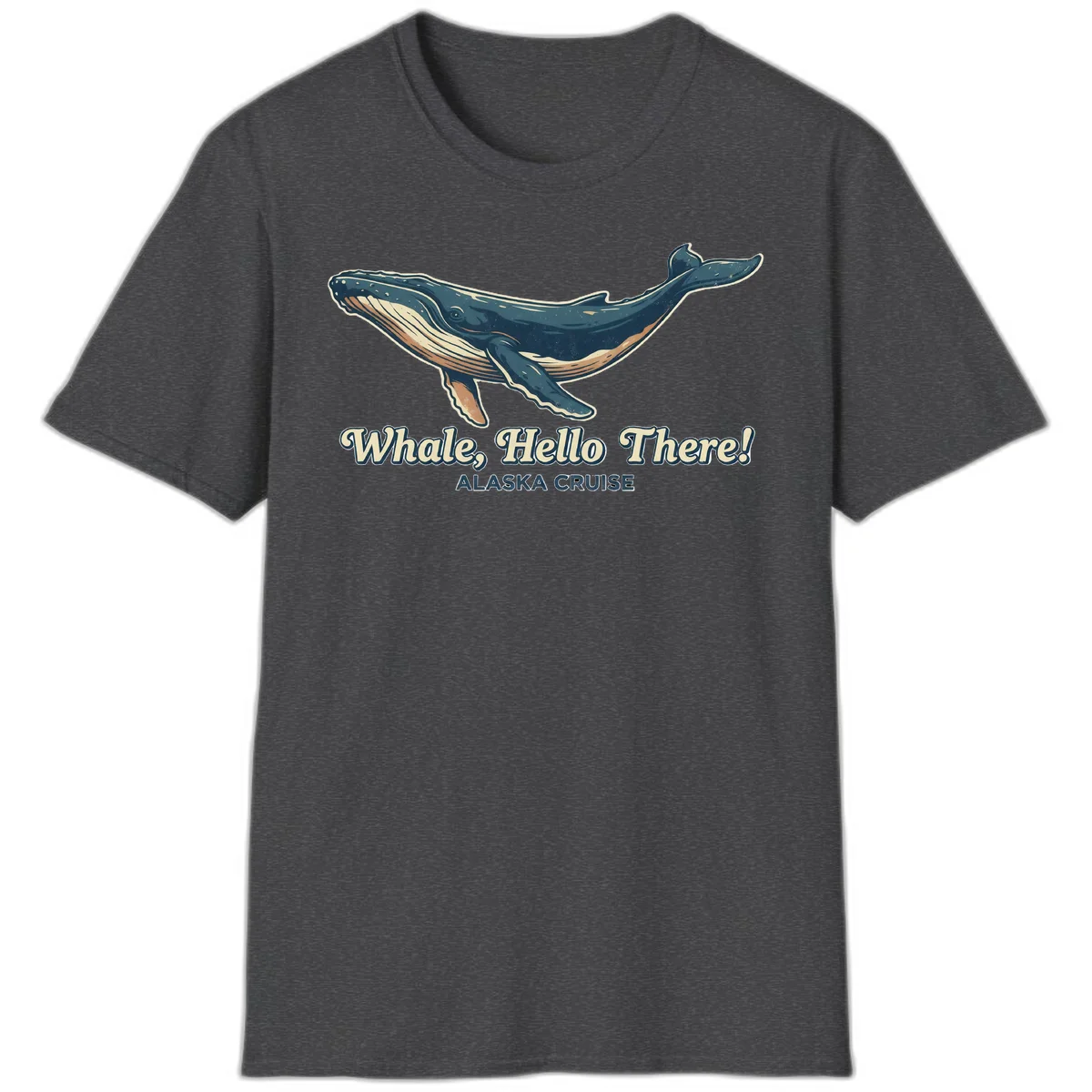 A01 Whale Hello Cruise Tshirt in Dark Heather