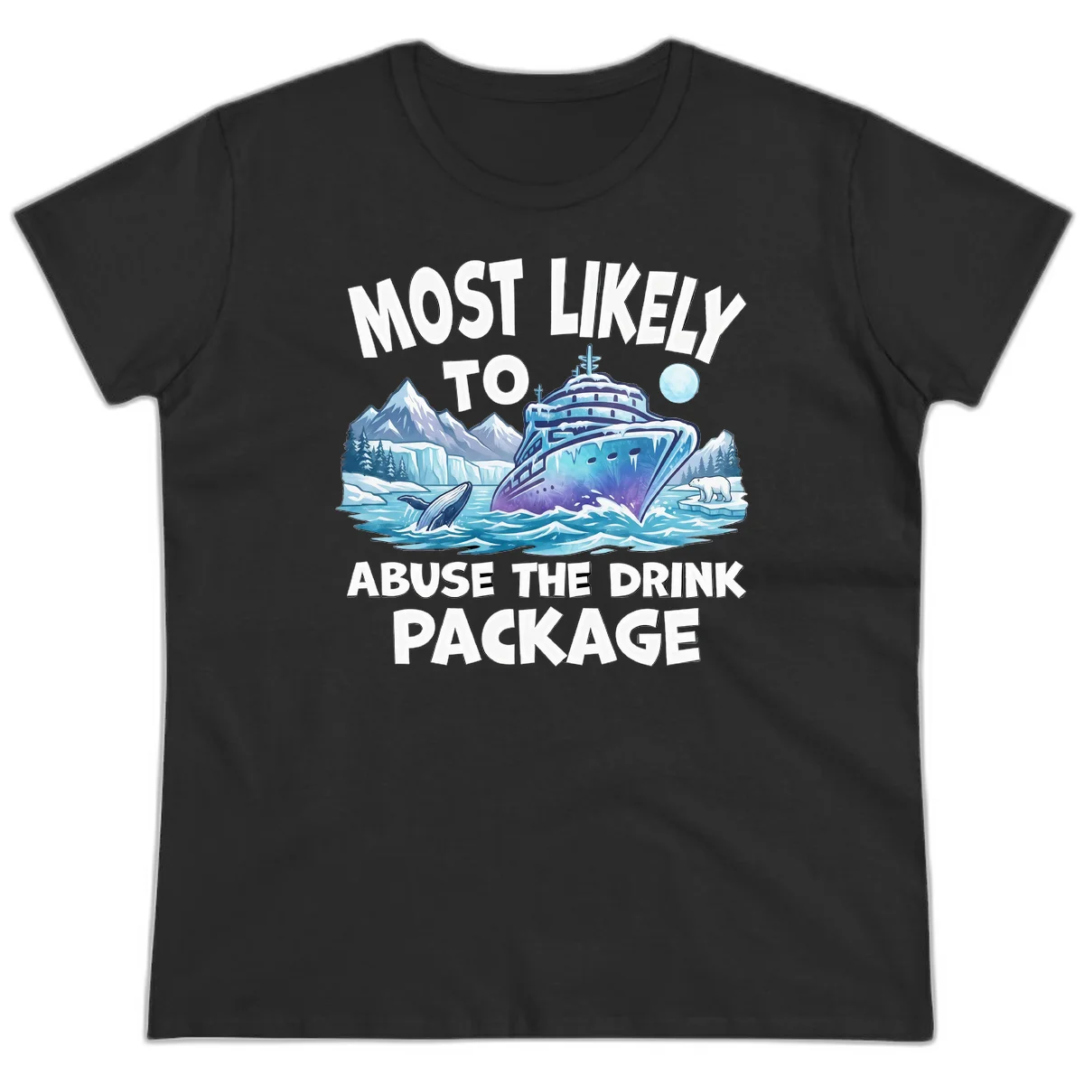 A02 Drink Package Abuse Ladies Tee in Black
