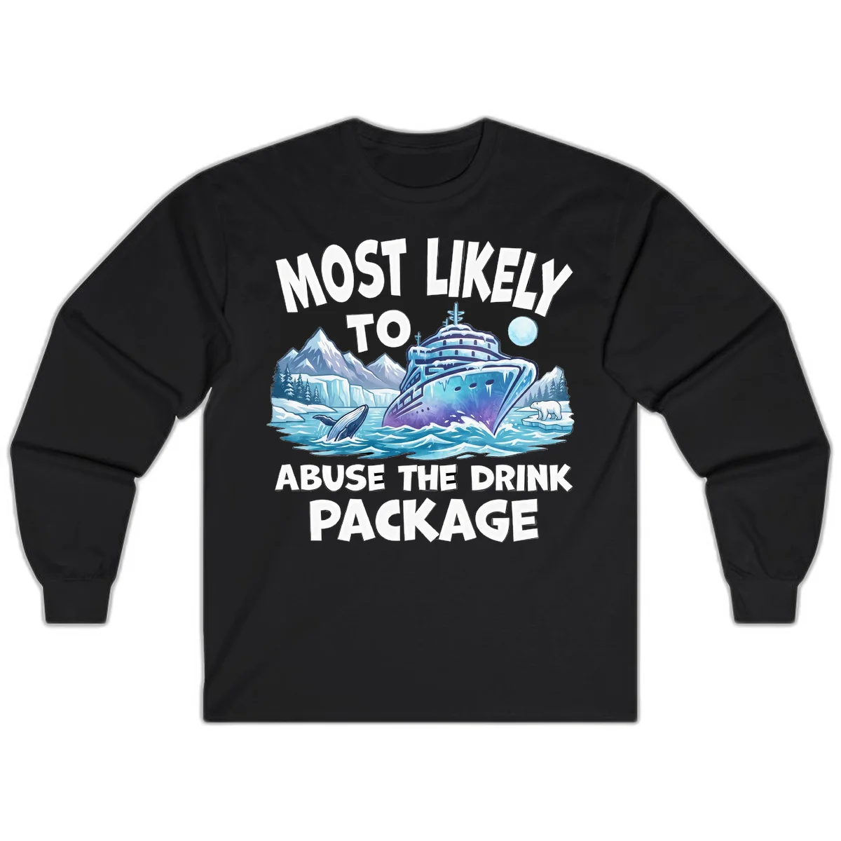 A02 Drink Package Abuse Long Sleeve in Black