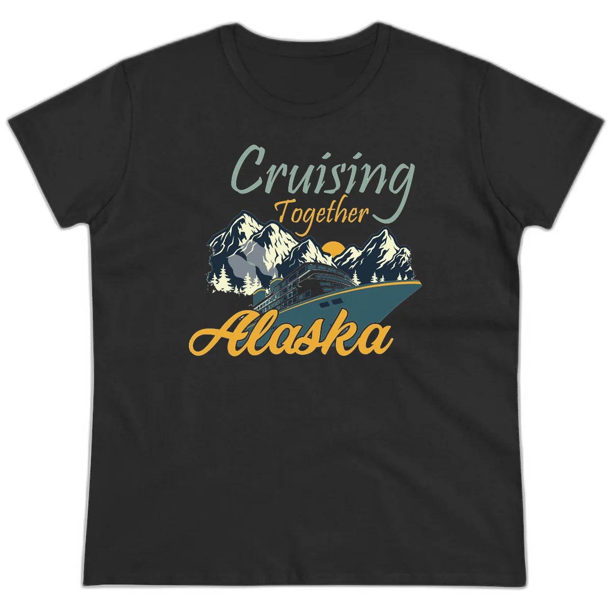 A03 Cruising Together Family Ladies Tee in Black