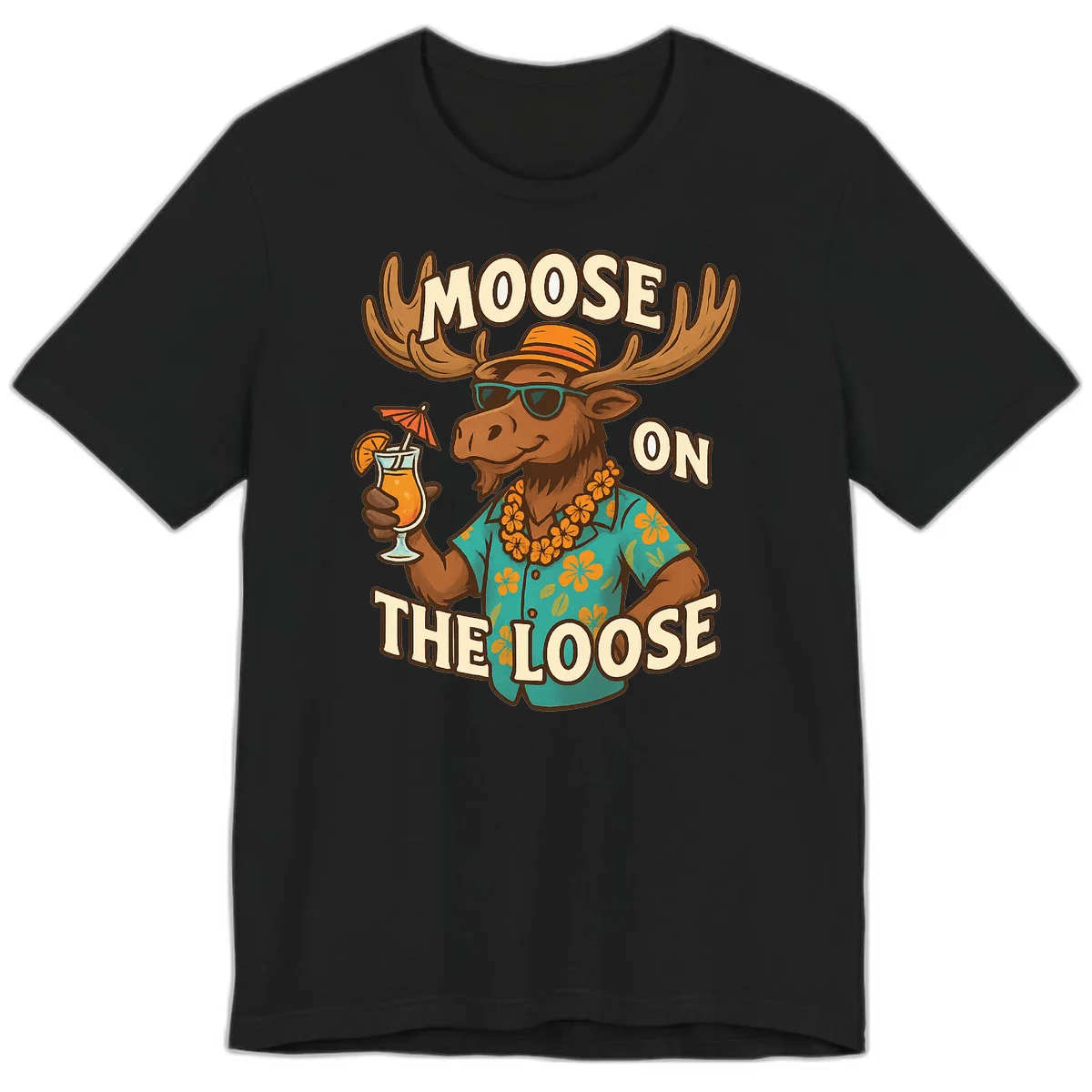 A04 Moose On The Loose Premium Tee in Black