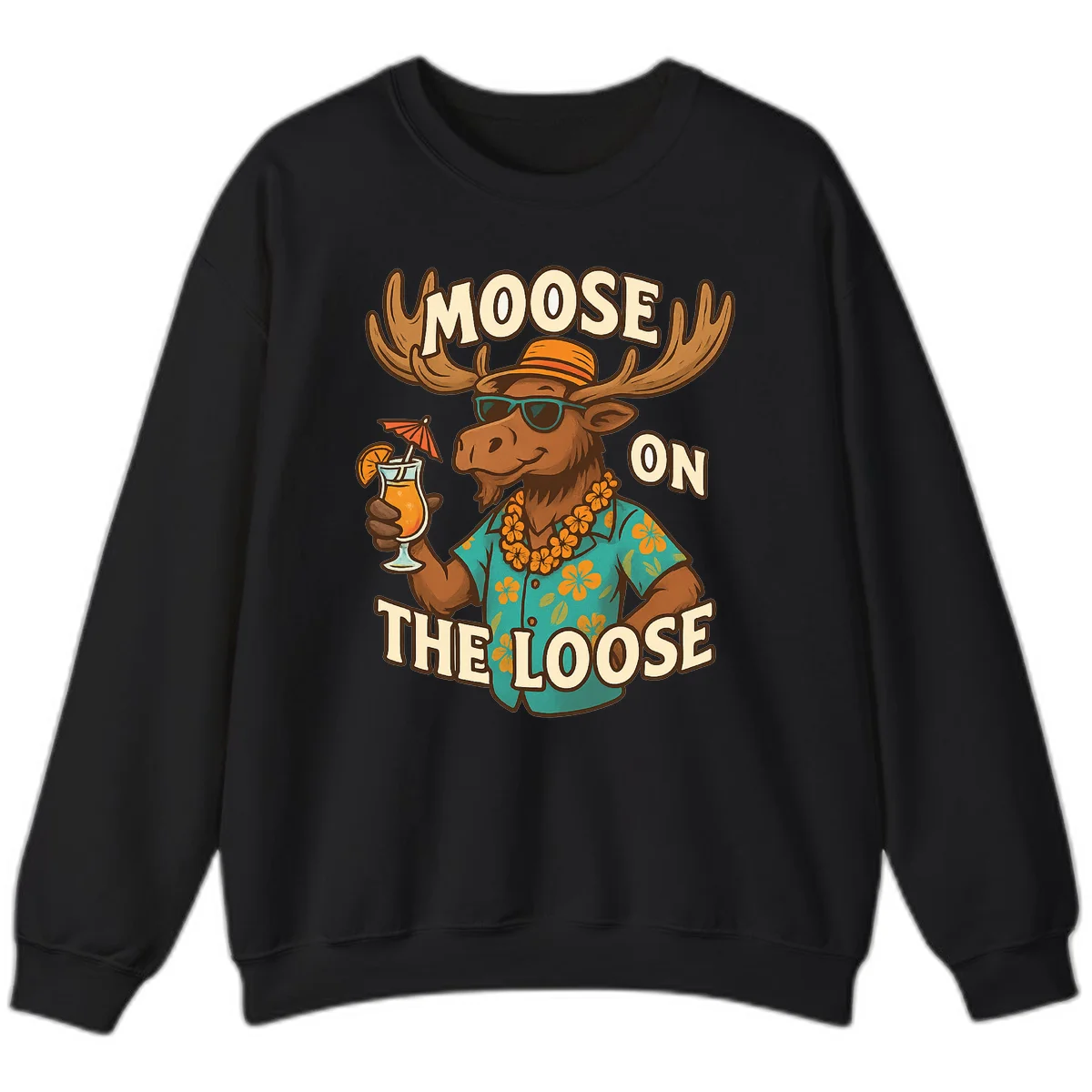 A04 Moose On The Loose Sweatshirt in Black