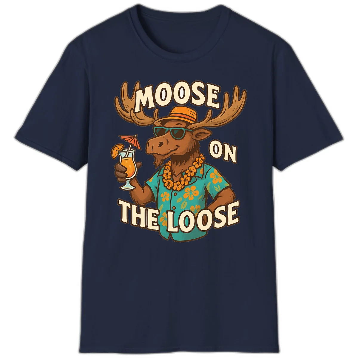 A04 Moose On The Loose Tshirt in Navy