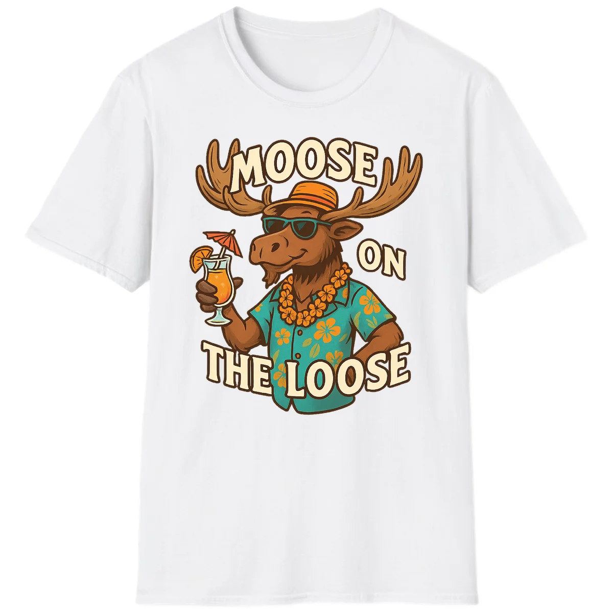 A04 Moose On The Loose Tshirt in White