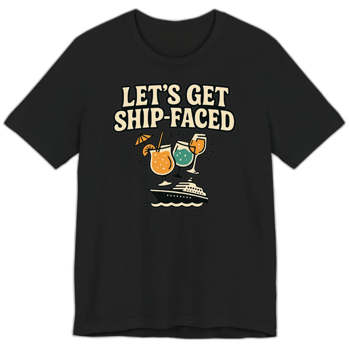 A05 Ship Faced Cruise Premium Tee in Black