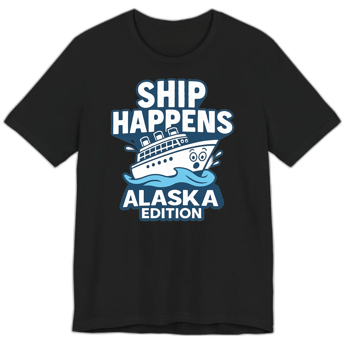 A07 Ship Happens Alaska Premium Tee in Black