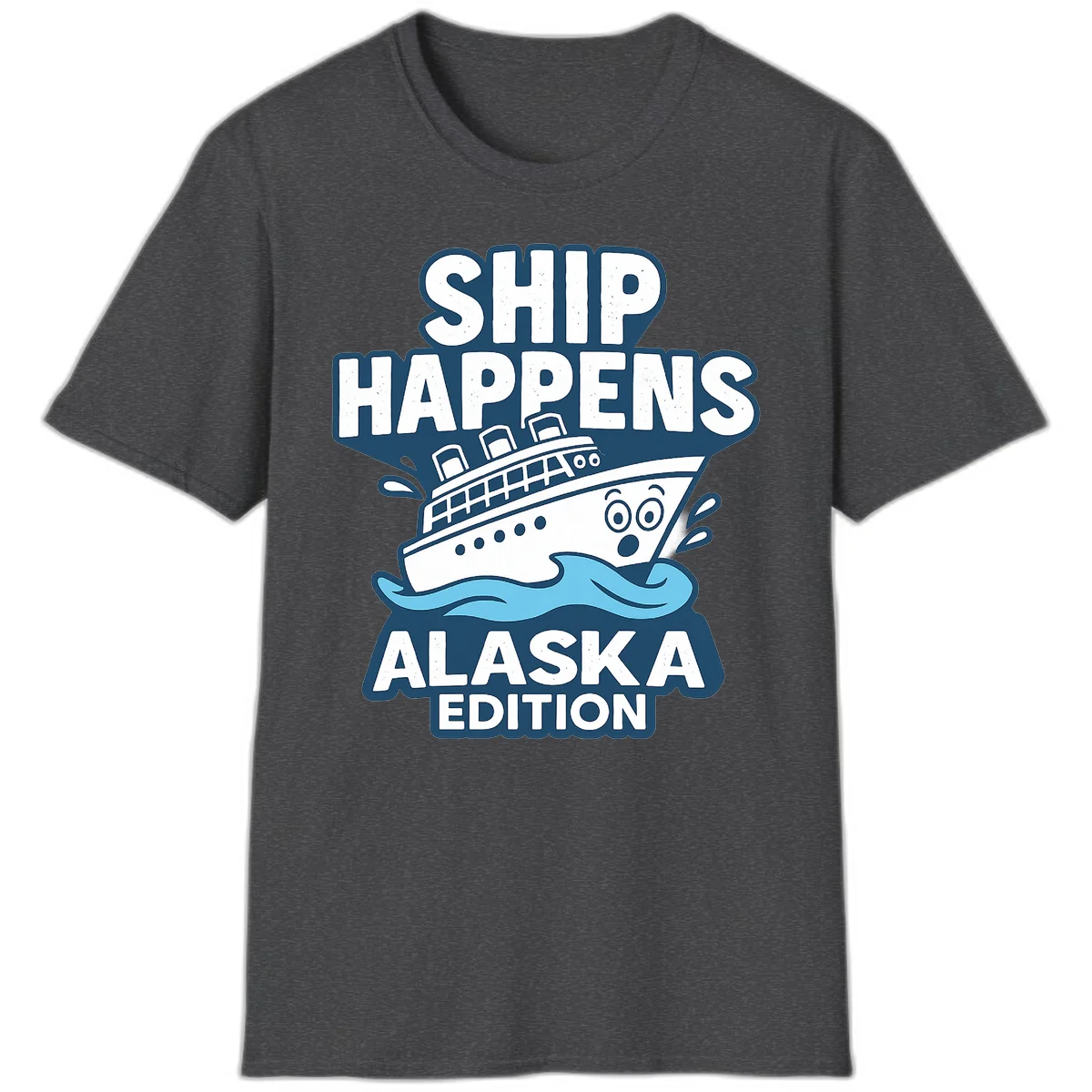 A07 Ship Happens Alaska Tshirt in Dark Heather
