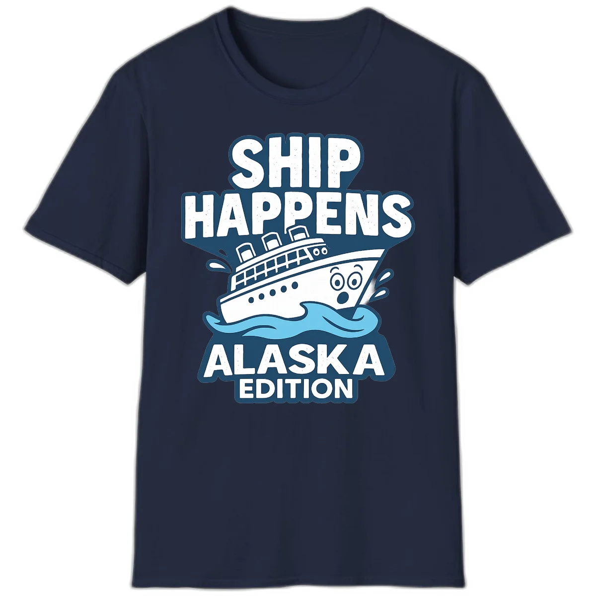 A07 Ship Happens Alaska Tshirt in Navy