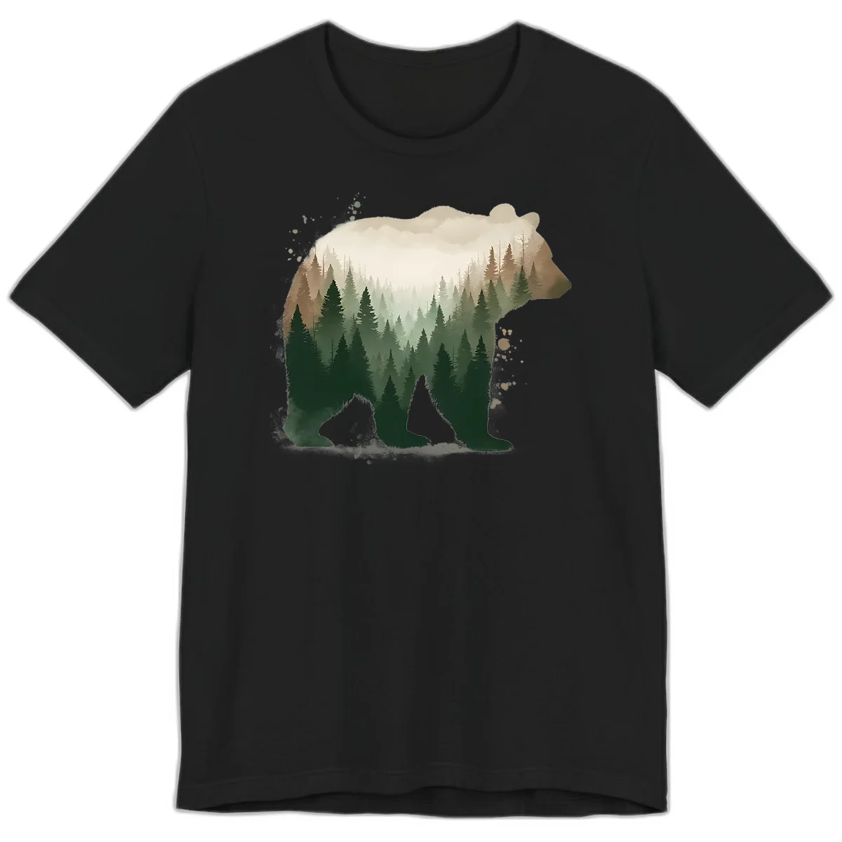 A10 Alaska Bear Forest Premium Tee in Black