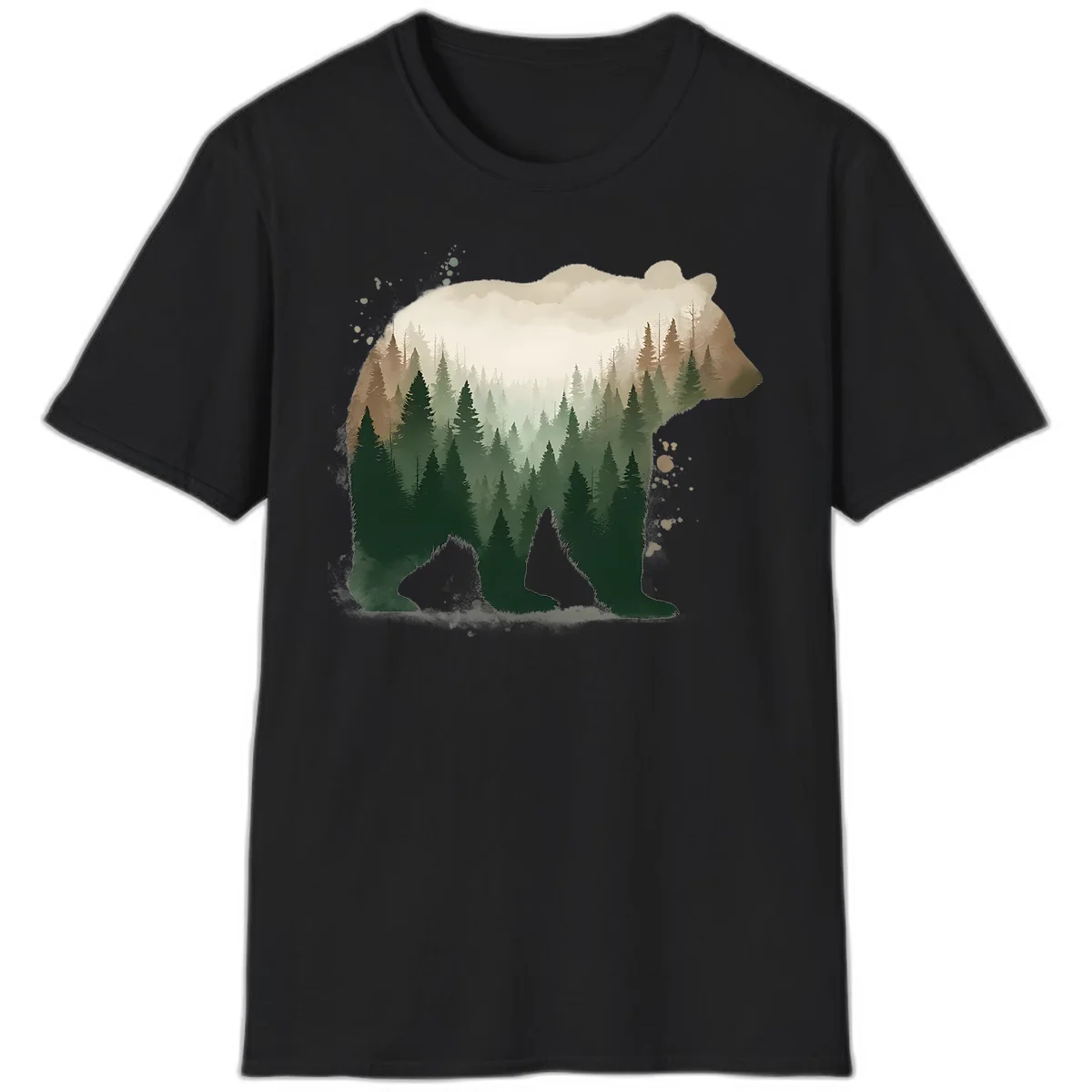 A10 Alaska Bear Forest Tshirt in Black