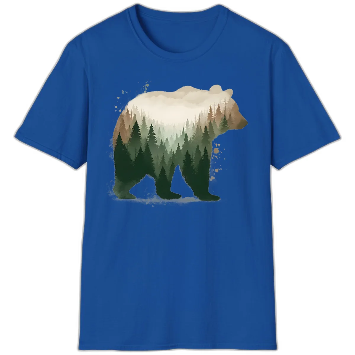 A10 Alaska Bear Forest Tshirt in Royal