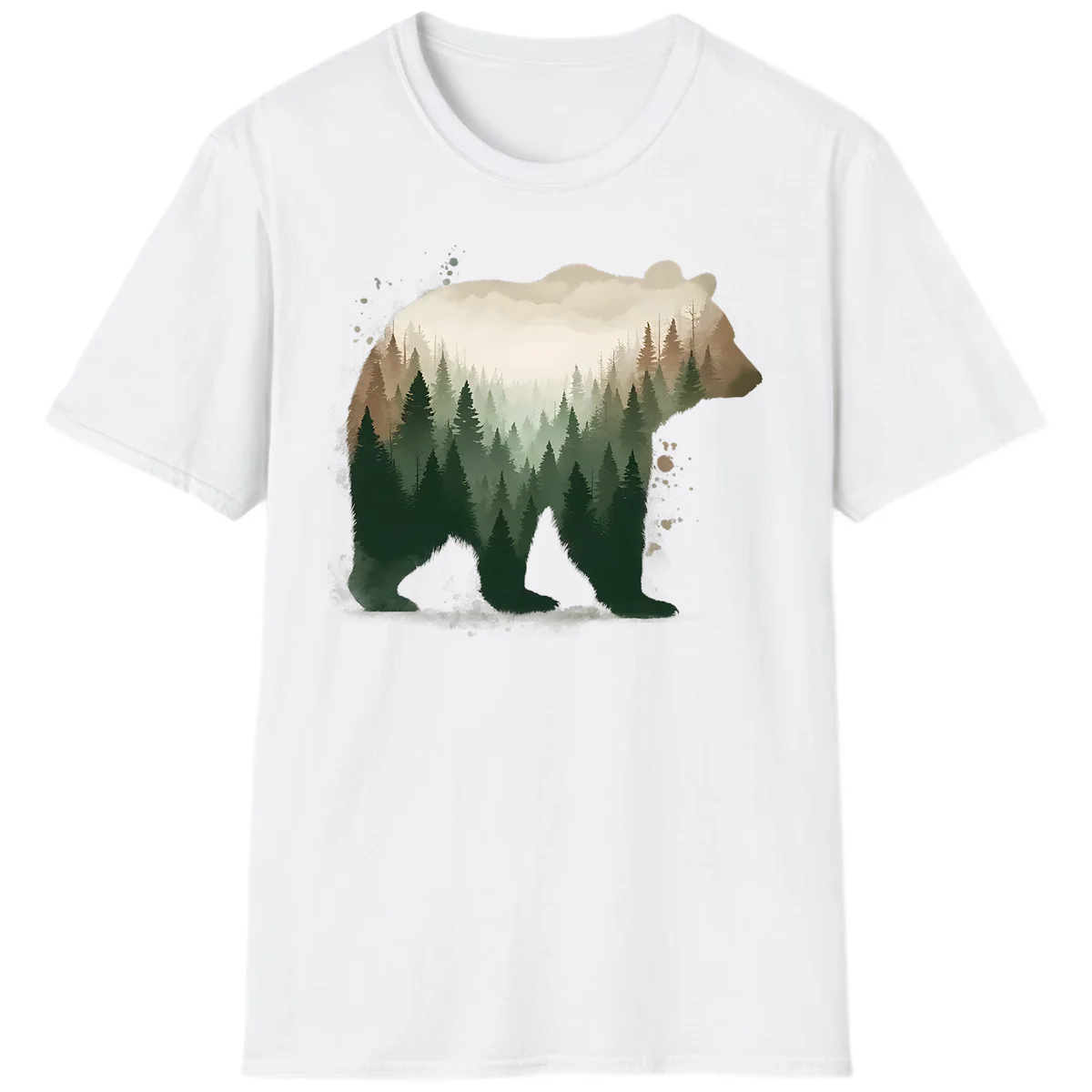 A10 Alaska Bear Forest Tshirt in White
