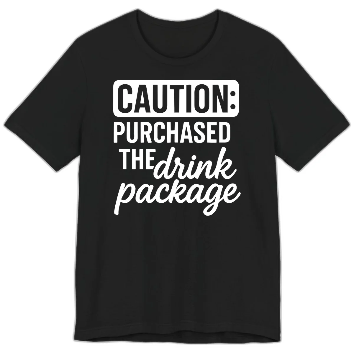 A14 Drink Package Caution Premium Tee in Black