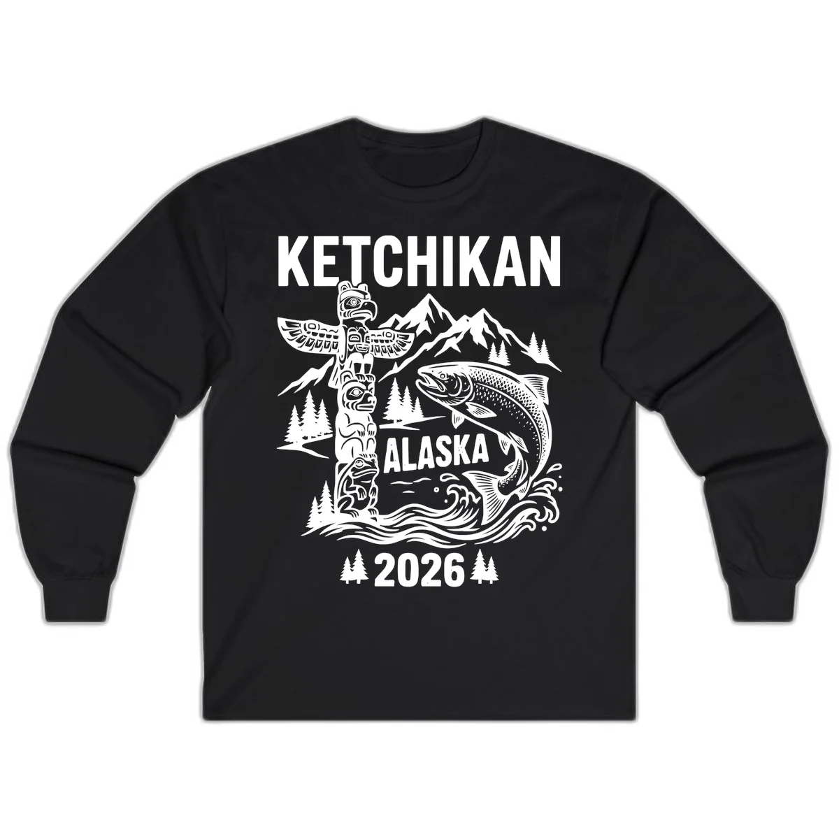A15 Ketchikan Cruise Port Long Sleeve in Black