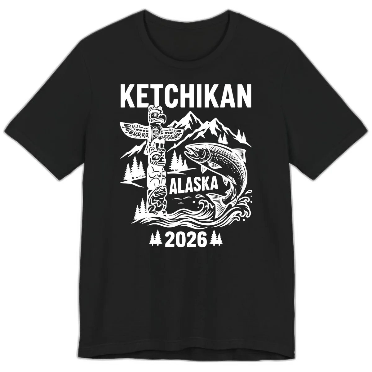 A15 Ketchikan Cruise Port Premium Tee in Black