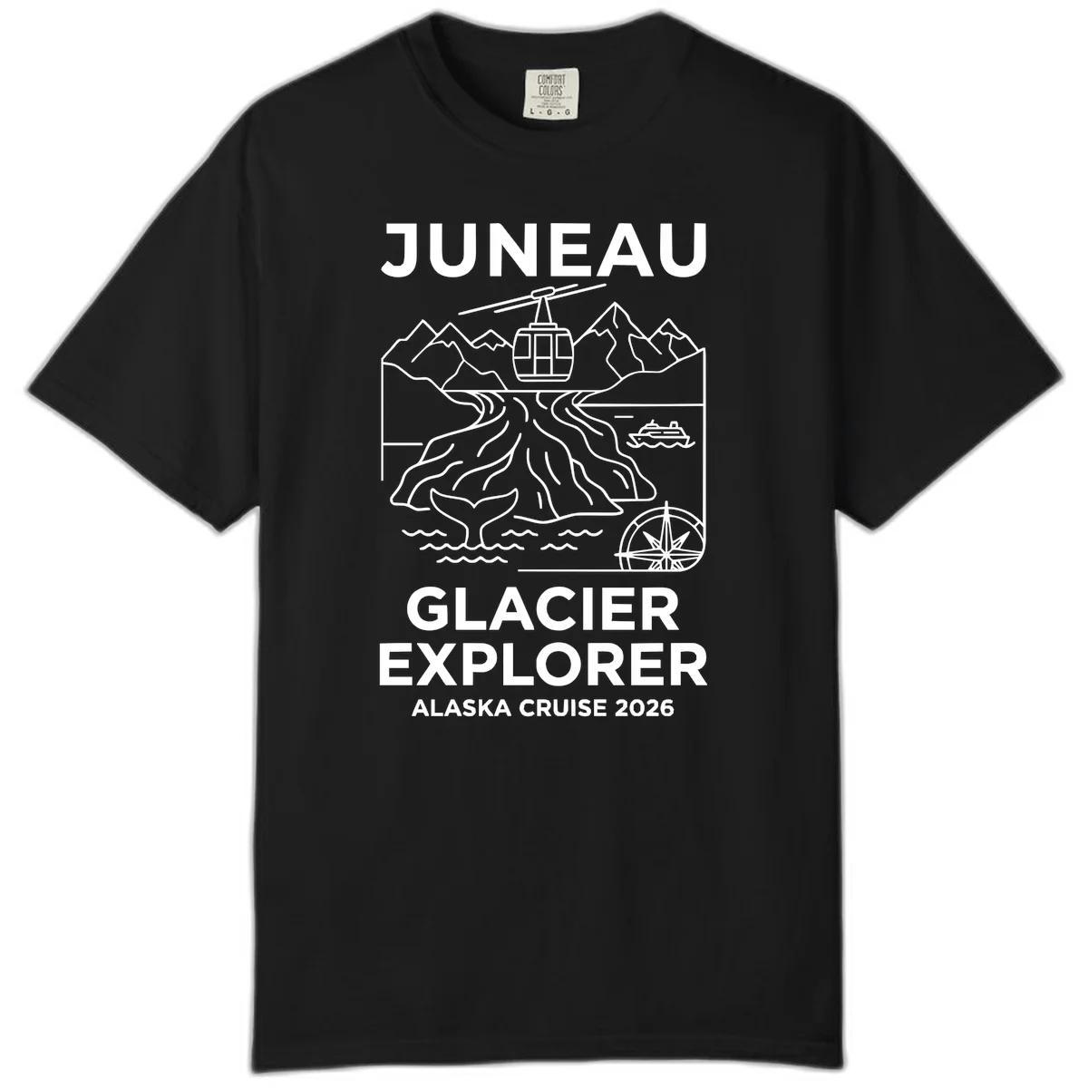 A16 Juneau Glacier Cruise Comfort Color Tee in Black