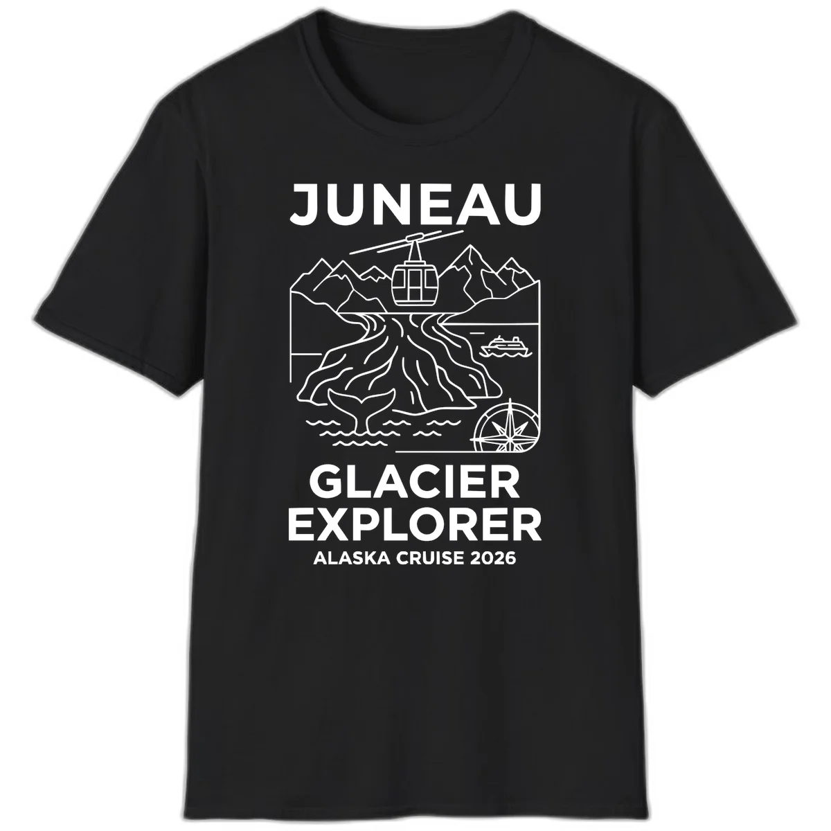 A16 Juneau Glacier Cruise Tshirt in Black