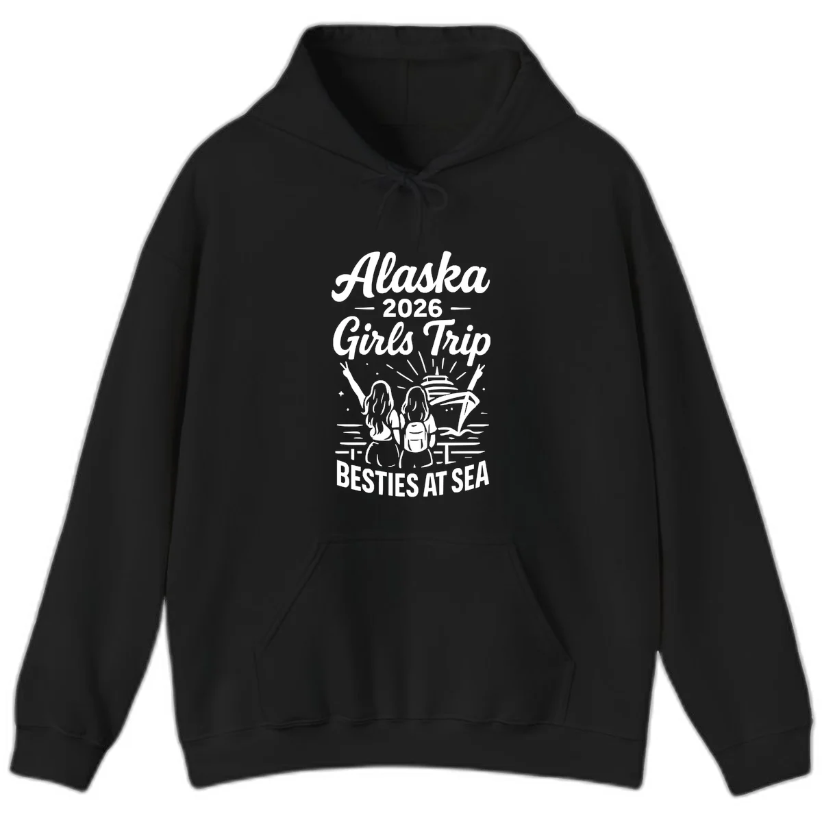 A18 Girls Trip Cruise Hoodie in Black