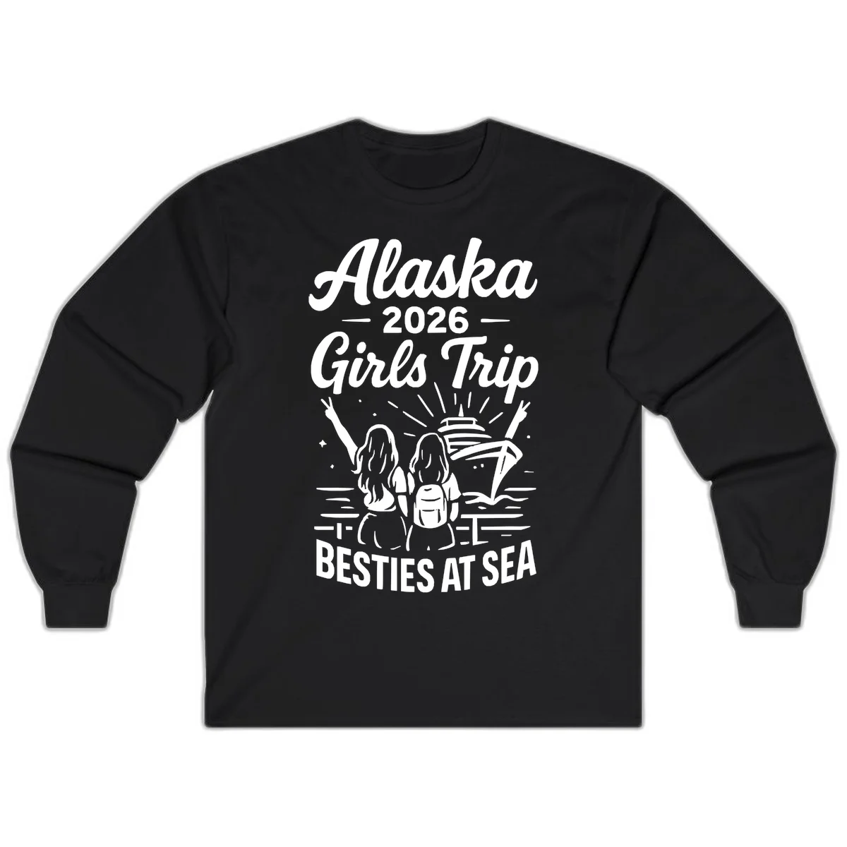 A18 Girls Trip Cruise Long Sleeve in Black