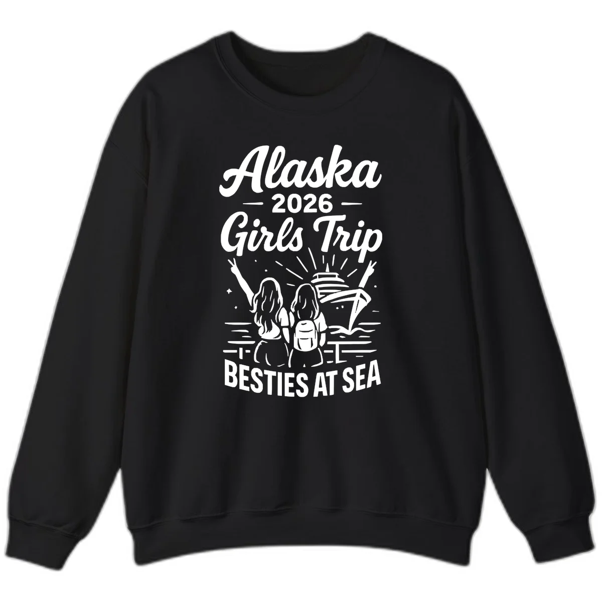 A18 Girls Trip Cruise Sweatshirt in Black