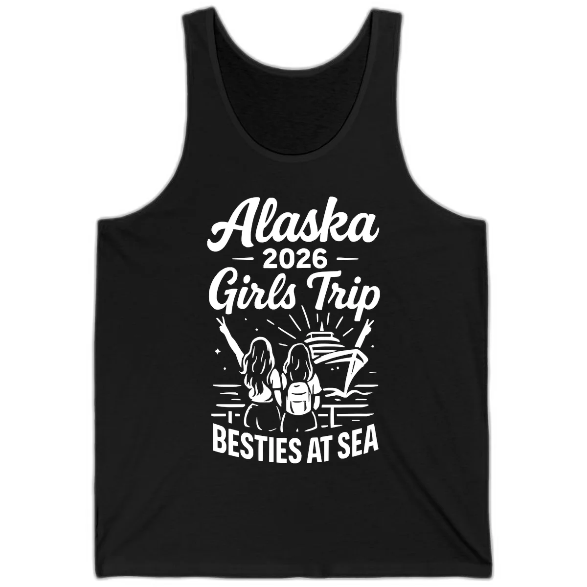 A18 Girls Trip Cruise Tank in Black