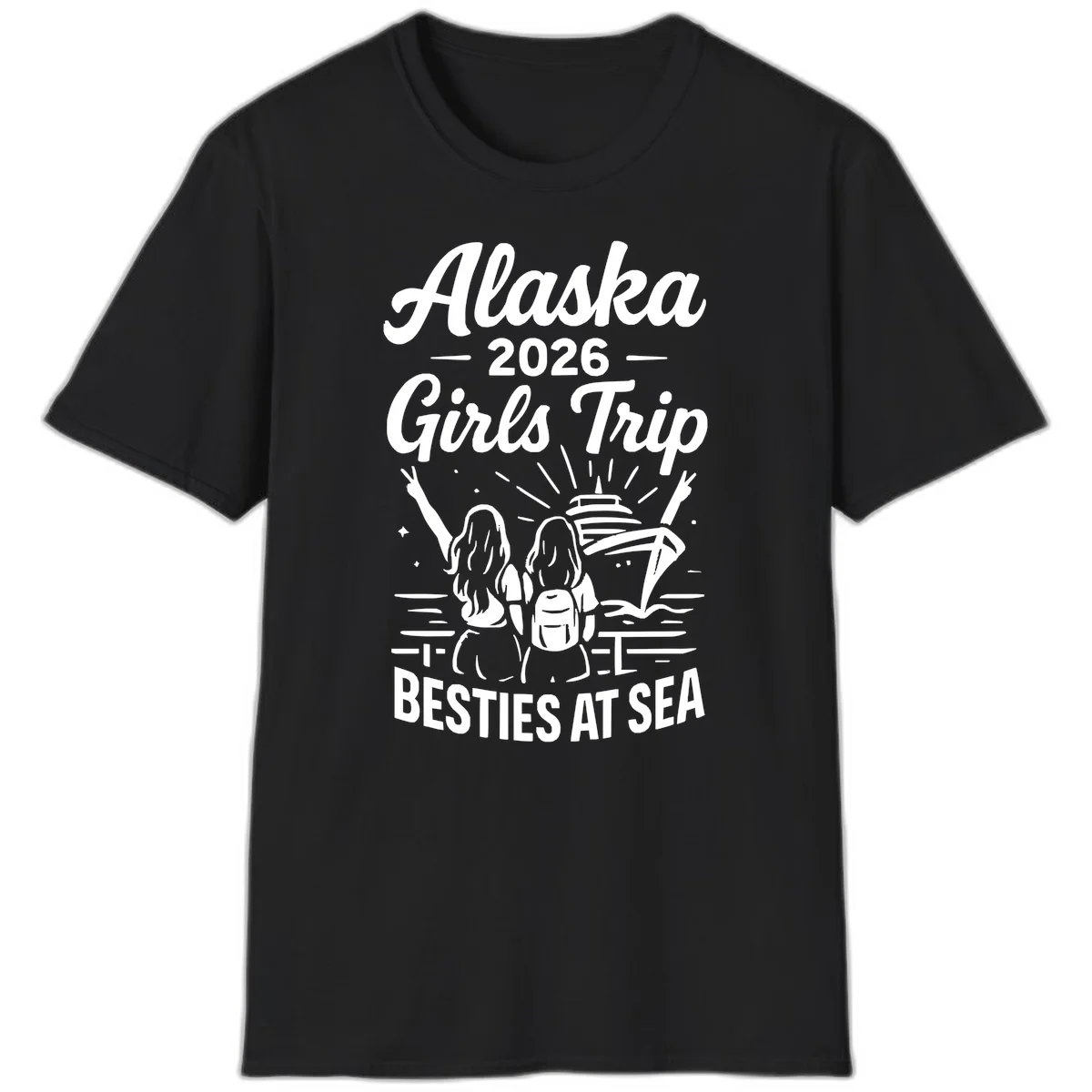 A18 Girls Trip Cruise Tshirt in Black