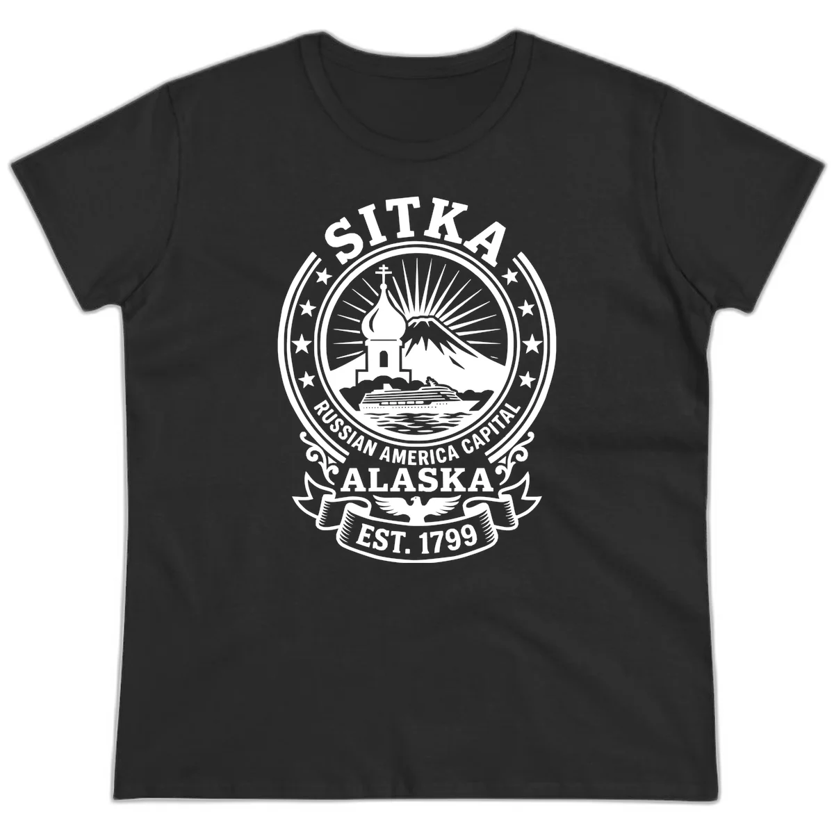 A21 Sitka Russian Cruise Ladies Tee in Black