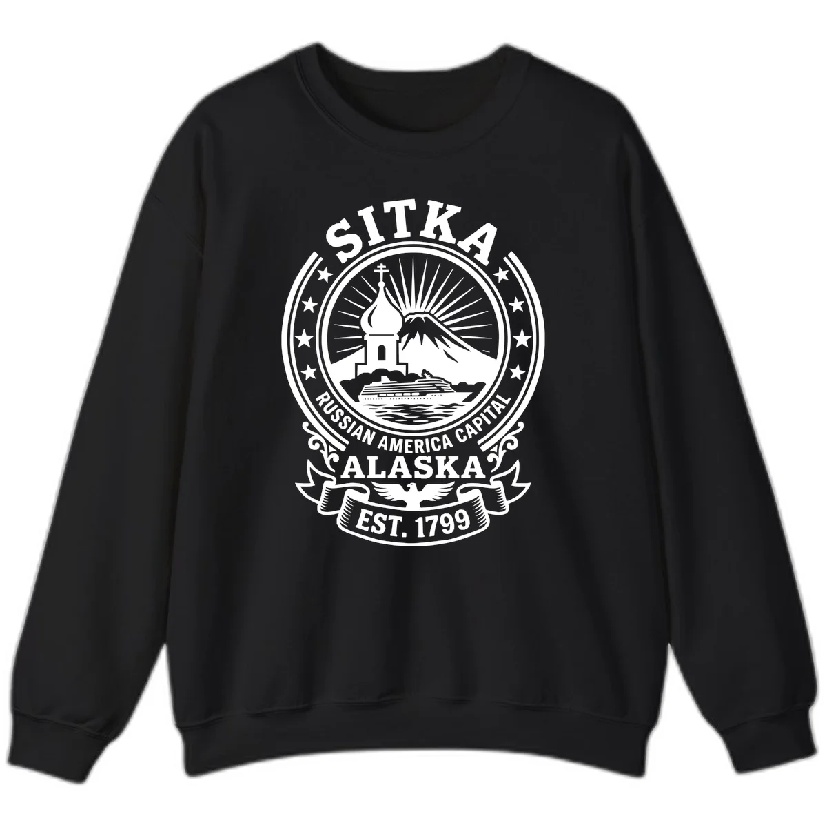A21 Sitka Russian Cruise Sweatshirt in Black