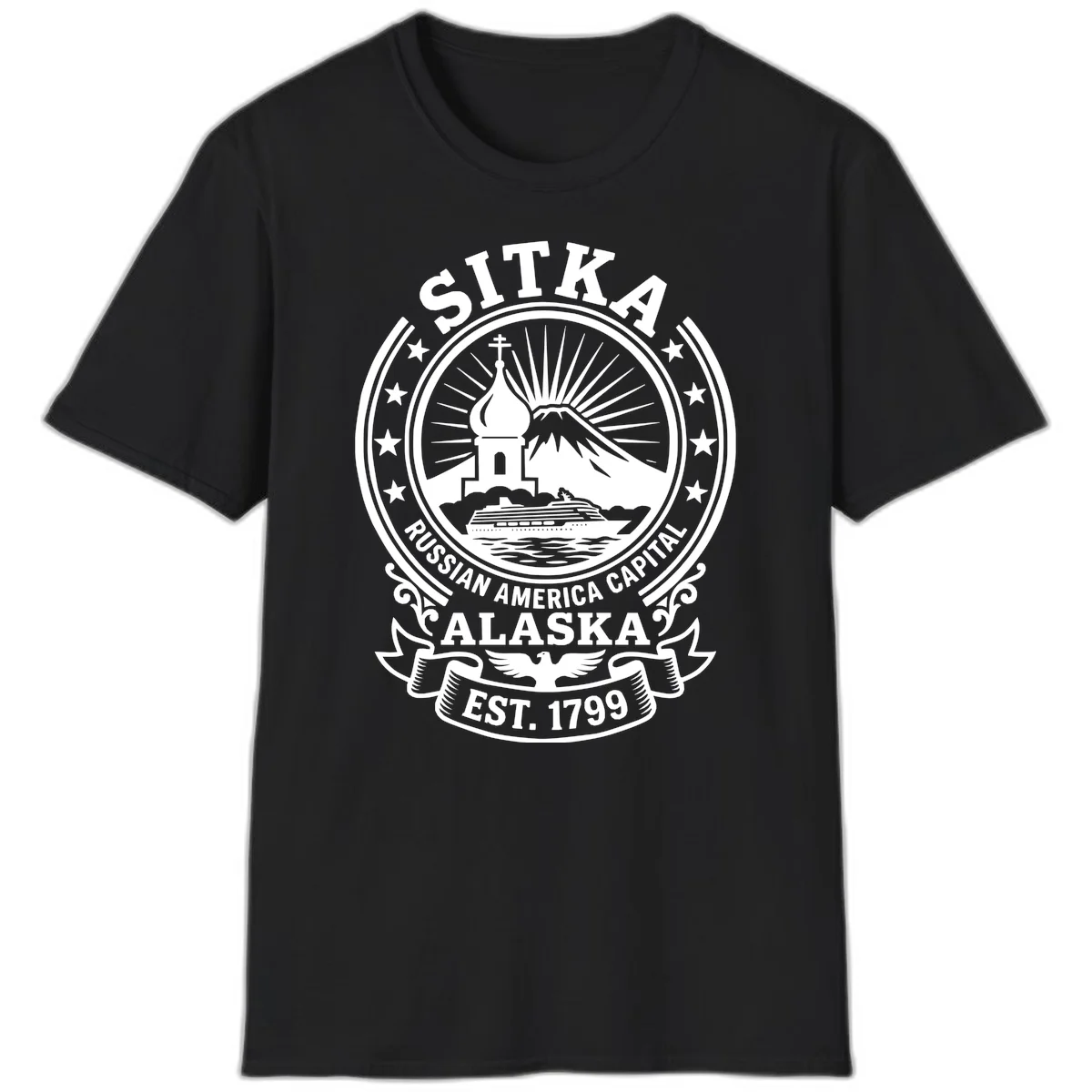 A21 Sitka Russian Cruise Tshirt in Black