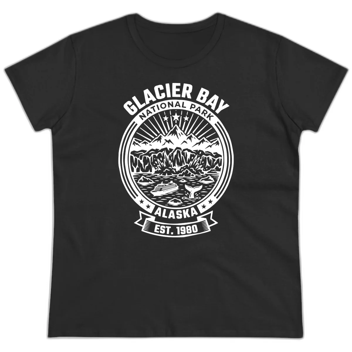 A22 Glacier Bay National Park Ladies Tee in Black