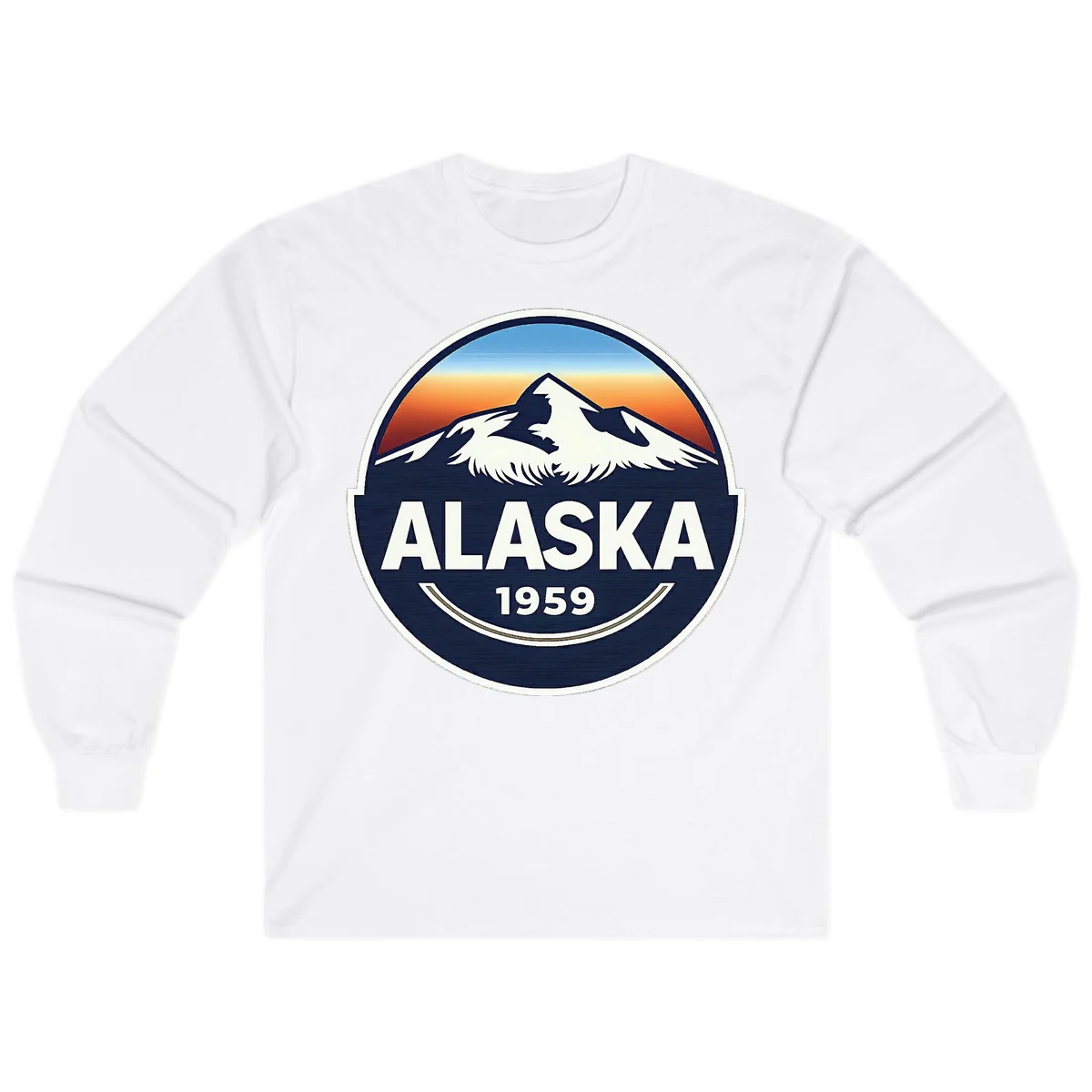 B01 Alaska-1959-Mountain-Badge Long Sleeve in White