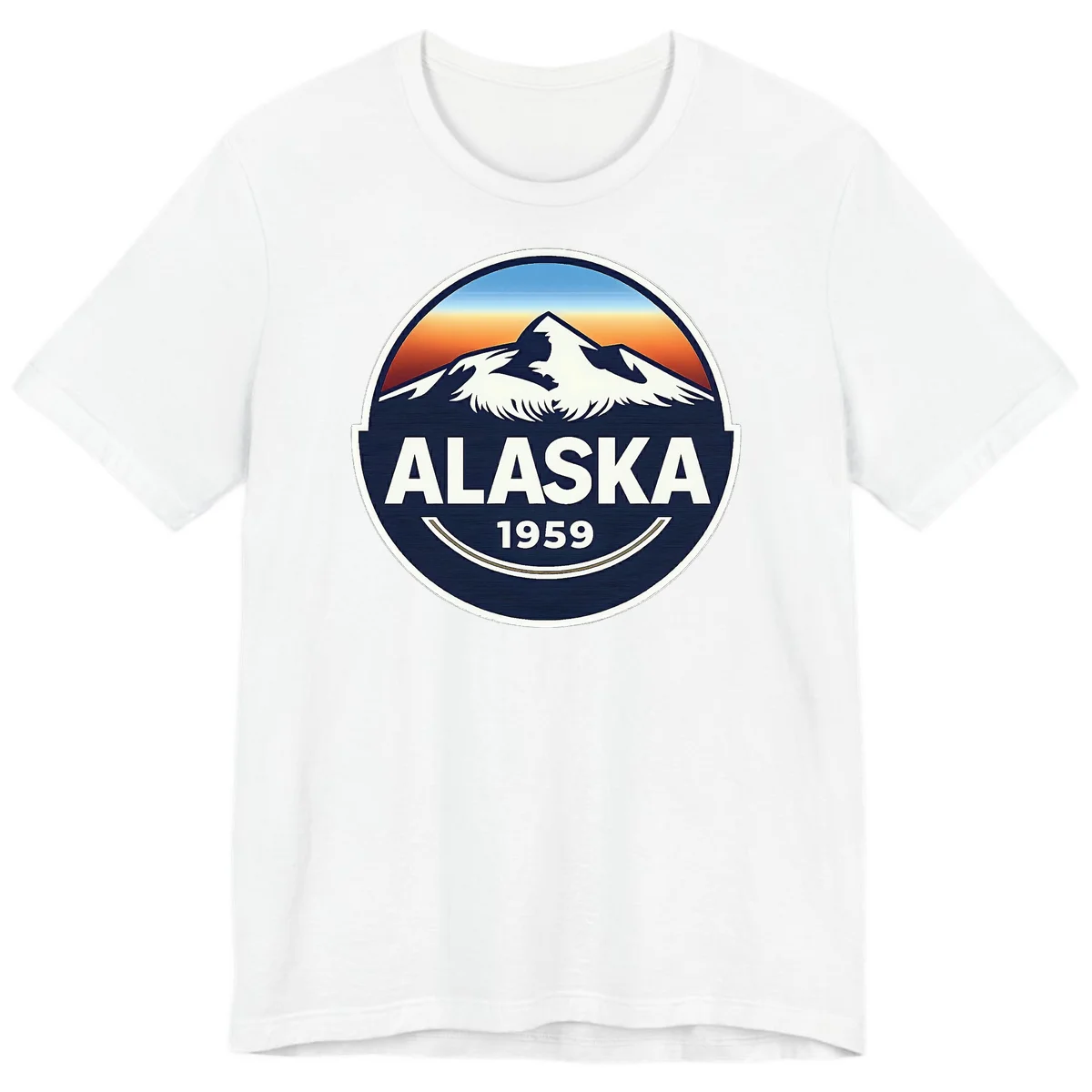 B01 Alaska-1959-Mountain-Badge Premium Tee in White