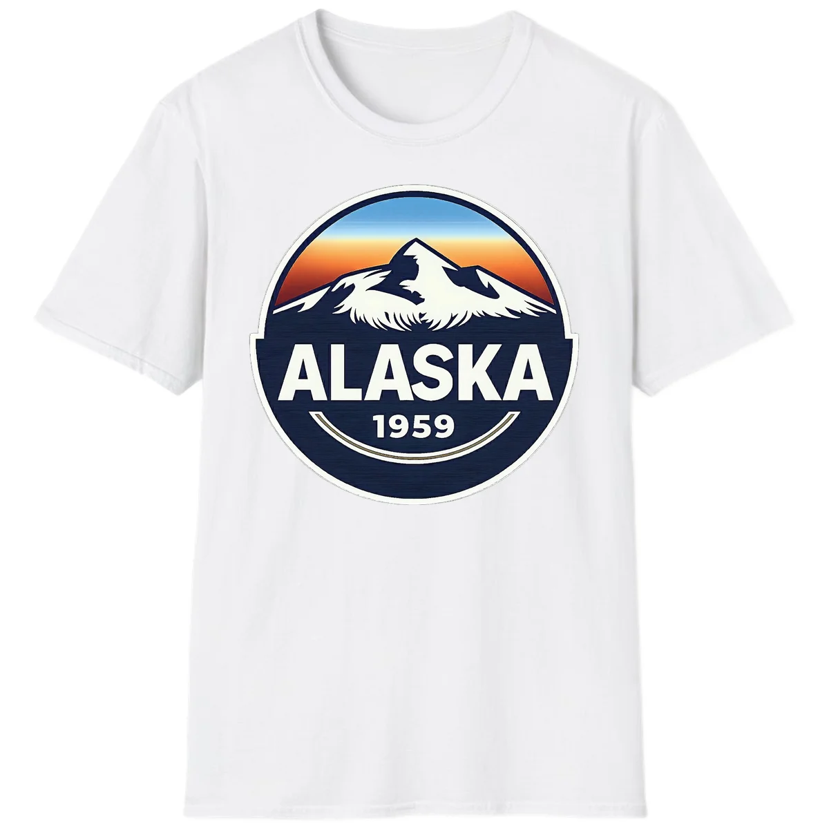 B01 Alaska-1959-Mountain-Badge Tshirt in White