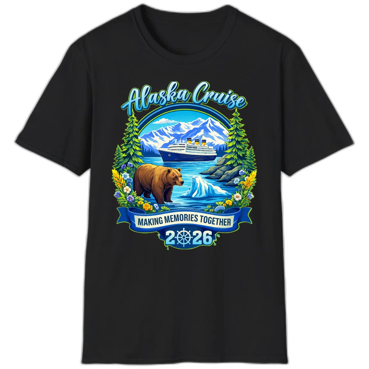 B04 Alaska Cruise Making Memories Tshirt in Black