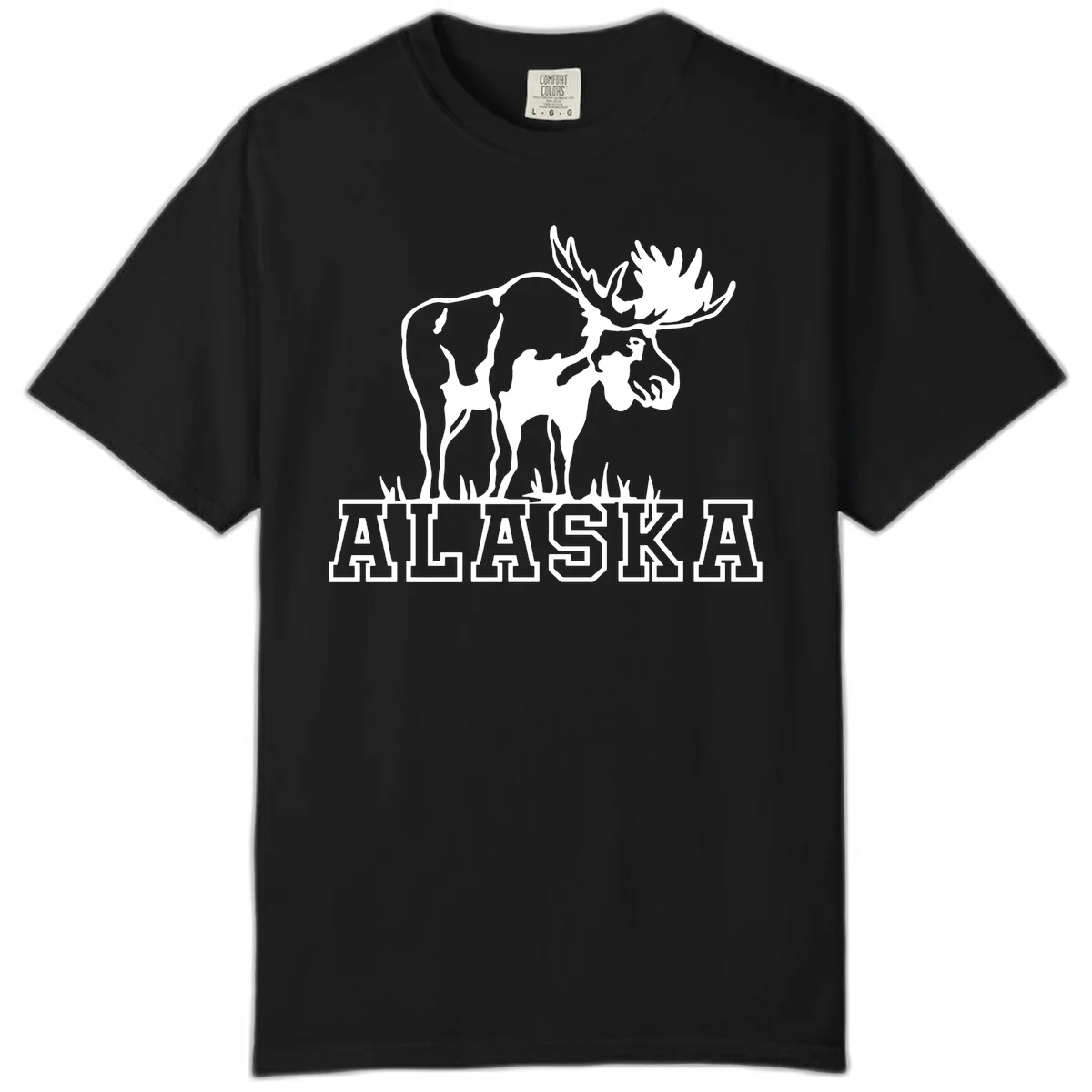 B05 Alaska Moose State Pride Comfort Color Tee in Black